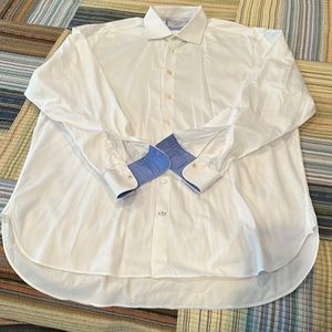 Charles Tyrwhitt of London Mens White Cotton Dress Shirt, 18/37